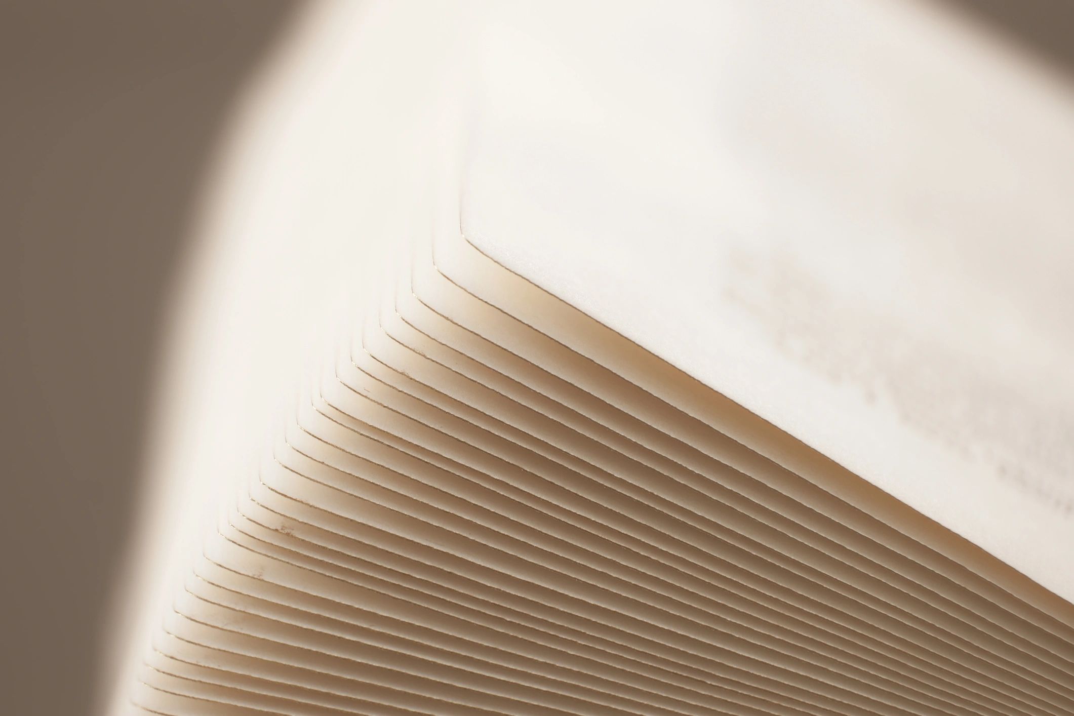 Macro shot of stacked pages with warm tones