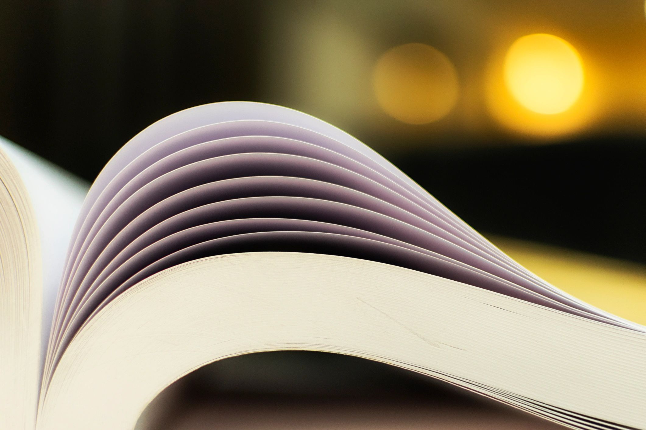 Open book pages viewed from the side